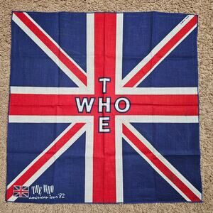 Vintage THE WHO Bandana Scarf Union Jack Flag American Tour '82 Concert Promo